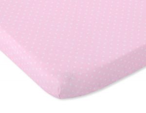 Sheet made of cotton 140x70cm white polka dots on pink